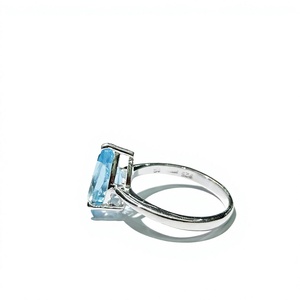 Elegante Anillo de Topacio Azul en Forma de Pera, Anillo Solitario de Plata 925 con Gota de Lágrima, Joyería de Boda de Alta Calidad para Mujer - Product Image 5