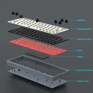 Kit fai da te personalizzato intercambiabile a caldo AC064 RGB adatto per piastra di montaggio PCB per tastiera 60% guscio in alluminio