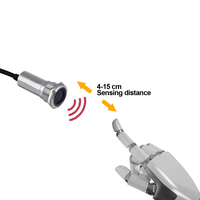 Interruptor de sensor de acero inoxidable de 19MM, 22mm, 25MM, 30MM, no necesita Interruptor táctil, Sensor sin contacto, luz LED de punto, ELD22D10BYSS