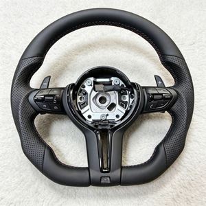 Volante Sportivo in Pelle Perforata Nera, Accessori di Modifica per <span class=keywords><strong>BMW</strong></span> F30 <span class=keywords><strong>F20</strong></span> F48 M3 F80 F25 E90 <span class=keywords><strong>E87</strong></span> X5 E70 F01 F10 - Product Image 2