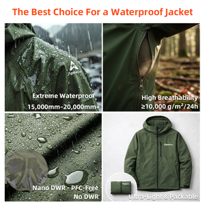 سترة مقاومة للرياح والماء مخصصة للبيع بالجملة، معطف خفيف الوزن للمطر الغزير، سترة أنيقة ومريحة للمشي في المدينة والاستخدام اليومي - Product Image 2