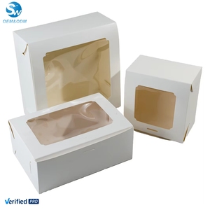 Top bán hàng thân thiện với môi tái chế giấy kraft cho cứng nhắc cao Bánh hộp với cửa sổ rõ ràng cấp thực phẩm dập nổi & Matt cán - Product Image 1