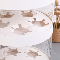 Boîtes à cupcakes cylindriques en plastique multicouches avec fenêtre ronde transparente, personnalisées pour les anniversaires/mariages de luxe