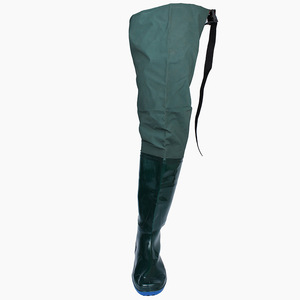 Bottes de pêche et d'agriculture extra longues vertes, montantes au-dessus du genou, style à enfiler, pour le travail et la pluie - Product Image 3