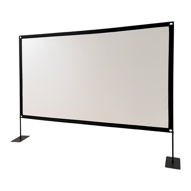 ADMAX Easy Setup 120" Portable Foldable Projection Screen with Steel Reinforced Frame Black 16:9 Aspect Ratio for Outdoor Events