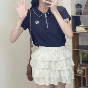 Camiseta de Mujer Fabricada en Vietnam, Precio de Fábrica, 65% Algodón/35% Poliéster, Ecológica, Transpirable, Corte Ajustado, Cuello en V, con Botones - Product Image 6