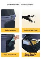 Poussette de luxe pour animaux de compagnie, imperméable, réglable, 4 roues, pour extérieur, avec éclairage de sécurité, pliable, extensible, en Oxford, pour chiens et chats, petite taille, 20 kg