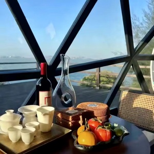 บ้านโดมแก้วแบบแยกส่วนพร้อมผ้าม่านหรูหรากันน้ำ geodesic โดมพร้อมผ้าม่านหรูหรา360องศา - Product Image 4