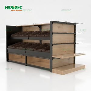 Heavy Duty Metal Gondola Supermarket <b>Shelving</b> Premium Authorized Organic Food Store Shelves - Product Image 1