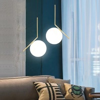 Nordic light luxe en laiton boule de verre restaurant bar Creative chambre lustre de chevet