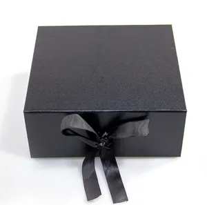 Schwarz Großhandel Custom Logo Premium Geschenk box Luxus Groß verpackung Pappe Papier Perücke Haar verlängerung Magnet verpackung Box