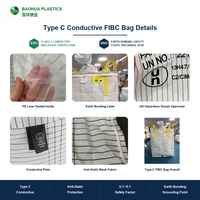 Sac Jumbo Conducteur Type C, Sac FIBC, Sac de 2000 kg, Sac de 1000 kg, UN1309, en Aluminium Métallique, pour Usine, Usage Intensif, Approvisionnement en Vrac
