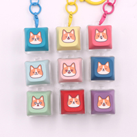 Porte-clés Fidget LED personnalisé avec capuchon de touche, jouet anti-stress Kawaii, plusieurs options de couleurs