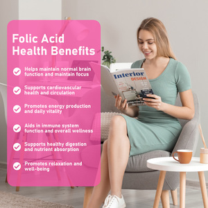 Private Label Folic Acid Capsules Promotes Healthy Cell Development Supports Cardiovascular Health and Circulation Capsules - Product Image 4