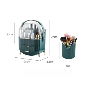 Organisateur de maquillage, organiseur de cosmétiques avec couvercle transparent et boîte de rangement à deux niveaux, organiseurs de soins de la peau pour le comptoir de la salle de bain - Product Image 4