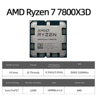 Prosesor Desktop AMD 7 7800X3D 8 Core 16 Thread 104MB Cache hingga 5.0 GHz Socket AM5 CPU Gaming