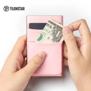 TILONSTAR 미니멀리스트 지갑 알루미늄 팝업 지갑 금속 카드 케이스 Rfid 카드 홀더 지갑 슬림
