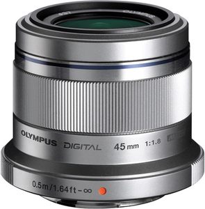 OM SYSTEM Olympus <strong>M</strong>.<strong>Zuiko</strong> Digital 45mm F1.8 Silver Telephoto Micro Four Thirds Non-Full Frame System Camera Compact Design - Product Image 3