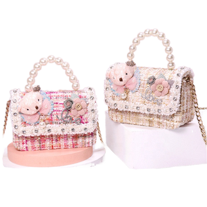 <span class=keywords><strong>Borsa</strong></span> a Tracolla Primaverile 2026 con Orsetto e Perle per Ragazze, Trendy <span class=keywords><strong>Borsa</strong></span> Principessa con Elementi Cartoon - Product Image 2