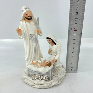 Set di presepe in resina personalizzato statuetta di natale cattolico religioso modello di decorazione da tavolo statua stile casa chiesa regali artigianato arte - Product Image 3