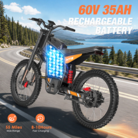 Moto électrique tout-terrain Hiqis MT19 1500W puissante 60V 35AH pour adultes, 19 pouces, pour l'UE, les États-Unis, le Royaume-Uni et le Mexique, autonomie 100 km