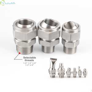Boquilla Giratoria Ajustable de Acero Inoxidable, Conector Universal con Rosca de 1/8", 1/4", 3/8", 1/2", 3/4" para Limpieza con Spray - Product Image 1