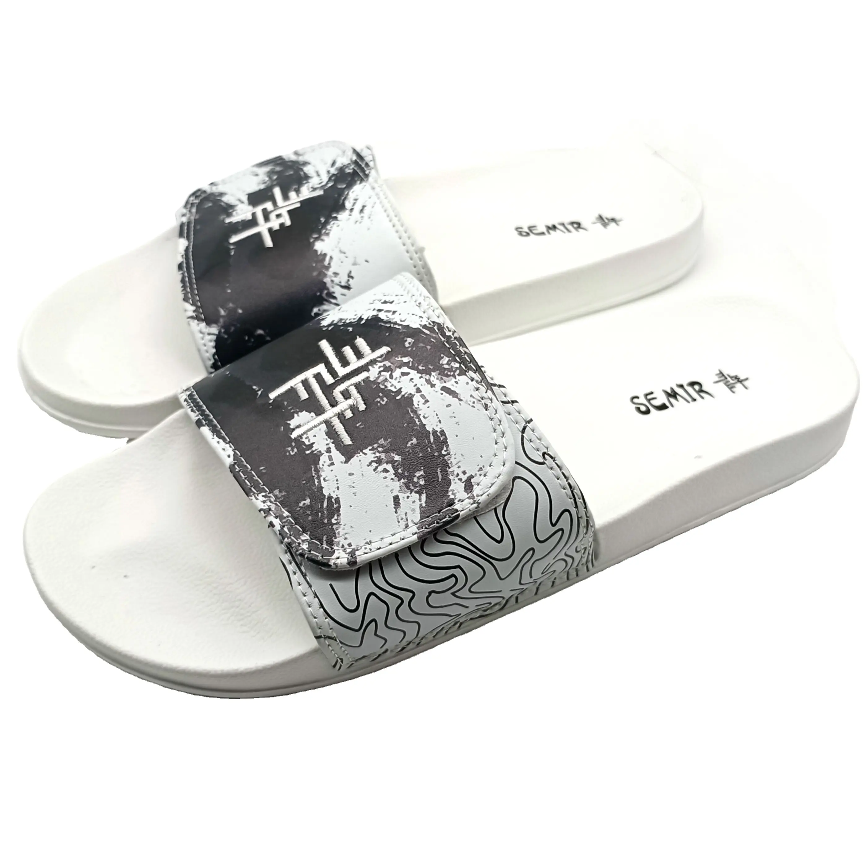 Customized Printing Logo Mens Slides Soft Sole Outdoor Sandals Bathroom Slippers