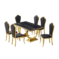 Luxuriöses Design Restaurant-Möbel Marmor-Esstisch mit Goldenen Beinen