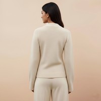OEM Strickwaren-Hersteller Maßgefertigte Strickjacke Pullover aus Merinowolle und Kaschmir mit Goldknöpfen Gestrickte Cardigan-Sweater für Damen