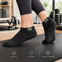 Chaussettes de Pilates Studio Grip à semelle intégrale, avec patch, accent couleur signature, logo assorti, emballage, échantillon, approbation