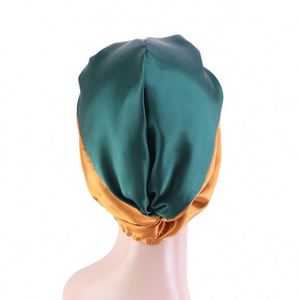 Turban de nuit en satin de soie ethnique musulman de luxe pour femmes africaines aux cheveux longs bouclés naturels - Product Image 4