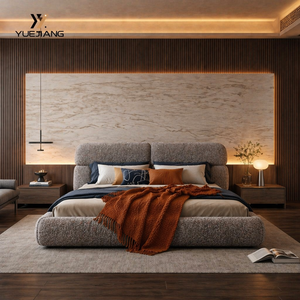 Cama Matrimonial Tapizada en Terciopelo Suave con Formas Redondeadas, Abrazo Materno, Relajante y Elegante para el Dormitorio Principal, 3 Años de Garantía - Product Image 1