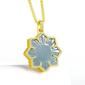 Jadeíta natural filipina sol Jade colgante S925 plata UNISEX diseño Original joyería fina collares D487 - Product Image 2
