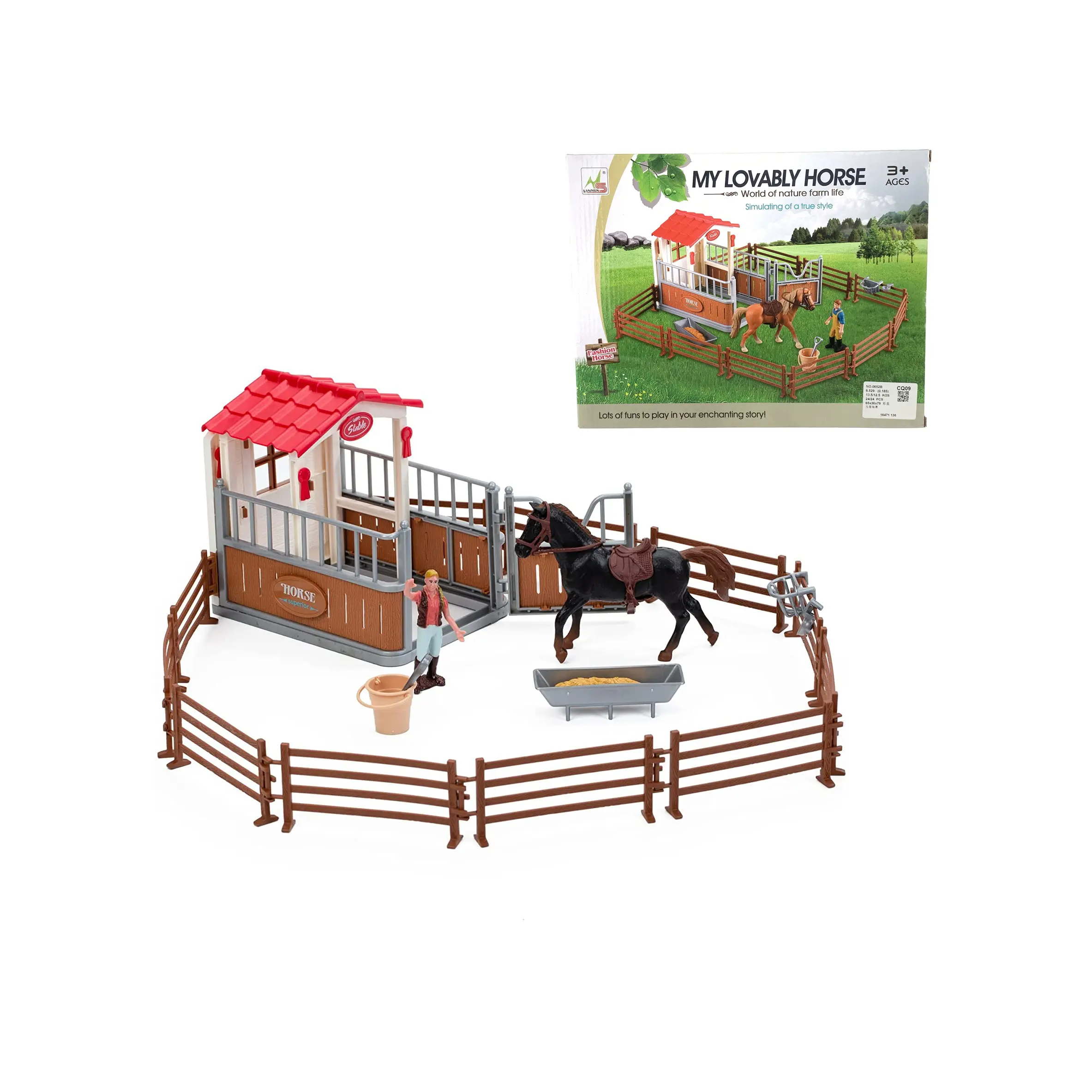 Paard Stabiele Play Set Speelgoed Met Hek Speelgoed Cijfers, 23 Stuk Paard Kraam Paard Schuur Set Voor Jongens En Meisjes