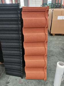 Tuile de toit en pierre 1340*420*0.5mm Tuile classique Couleur Tuile de <span class=keywords><strong>toiture</strong></span> en métal enduit de pierre et plateau de vallée Pays africains - Product Image 3