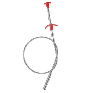 Tuyau de nettoyage de drain à ressort avec pince de 60 cm pour l'évacuation des bouchons dans les éviers de cuisine et les toilettes - Product Image 5