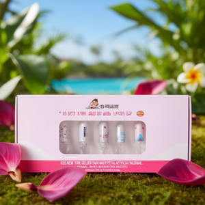 ชุดเล็บเจล Kiss New York Gelup Miami 24 ชิ้น สีเบอร์กันดี ลายกลีบดอกไม้ เล็บปลอม - Product Image 3