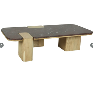 Table basse d'appoint avec dessus en marbre Rossa Agatha luxueux Design élégant et base robuste pour la décoration du salon - Product Image 3