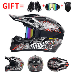 Casque de <span class=keywords><strong>moto</strong></span> tout-terrain intégral certifié DOT et 3C en ABS pour karting et descente avec design graphique imprimé - Product Image 2
