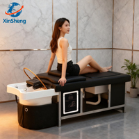 Salon cheveux lavage chaise Massage shampooing lit avec circulation d'eau et vapeur pédicure bol pied Spa shampooing lit pour Salon