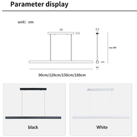 Luminaire suspendu linéaire LED en aluminium contemporain pour îlot de cuisine moderne et élégant, luminaire de table longue, lustre