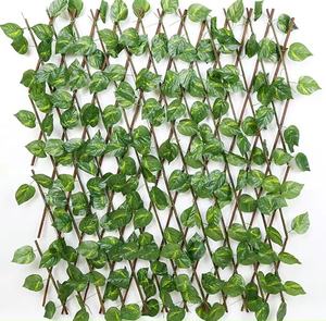 Cerca Artificial de Hojas de Madera, Retráctil, Decorativa <span class=keywords><strong>para</strong></span> Jardín, Patio, Barandilla, Pared Vegetal Artificial - Product Image 3