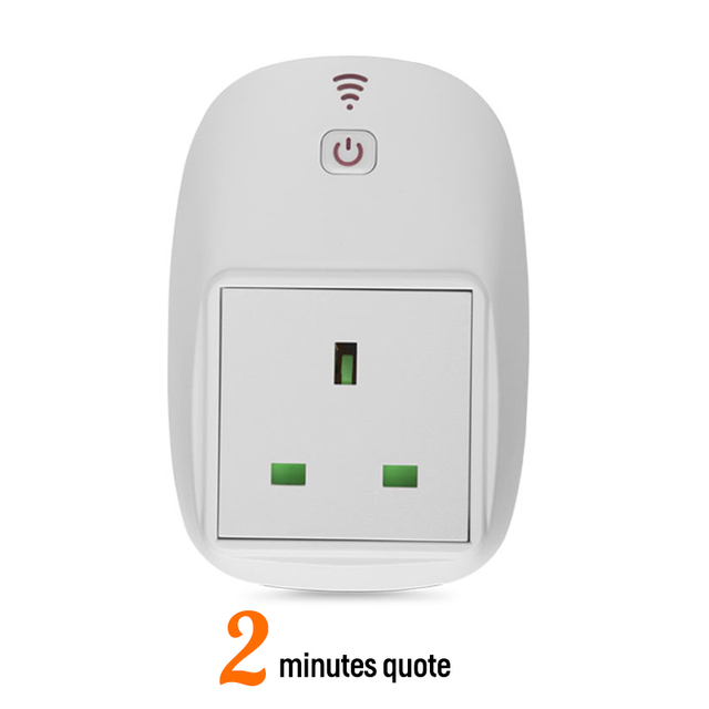 UK Standard Plug and Socket Enclosure Wifi Remote Control Smart Socket Plug 3Pin 230V 16A Power Plug Socket for Home Automation