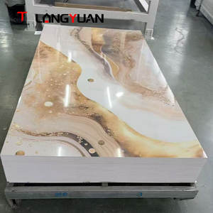 LT 1220*2440*3mm Uv mermer kurulu iç dekorasyon lamine plastik levha Pvc duvar paneli ev otel dekor için yüksek parlak - Product Image 2
