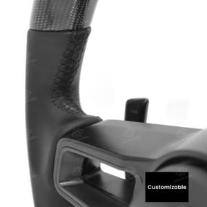 Volante Deportivo de Fibra de Carbono sin Botones en Cuero Negro para Porsche 911 996 718 992 Cayenne Macan Panamera Boxster Cayenne - Product Image 3