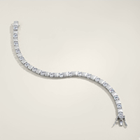 Pulsera de Moissanita con Eslabones Cuadrados Geométricos de Plata Esterlina 925, 15.7g de Peso Pesado, Joyería de Lujo para Mujer