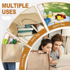 กระเป๋าโท้ทปอกระเจาแบบพกพาพกพาพกพาแบบลำลองพร้อมที่จับหนังเทศกาลส่งตรงจากโรงงาน - Product Image 3