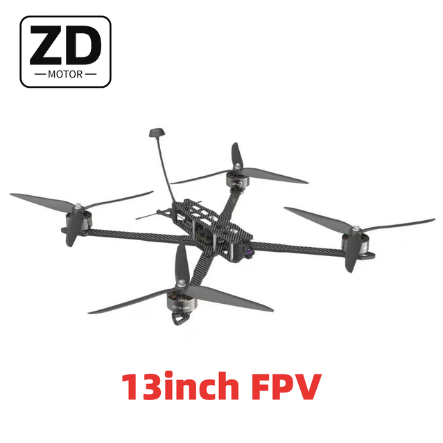 13" FPV Drone: 6kg Payload & 45min Flight,Key Setup: 4214-450KV Motors, F405-8S-80A FC, 5.8G/3W VTX, ELRS 915MHz