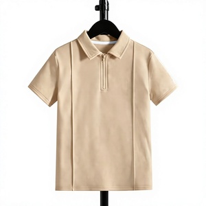 เสื้อโปโลแขนสั้นสีเบจ สีพื้น สไตล์ลำลอง สำหรับเด็กผู้ชาย เสื้อโปโลเด็กชาย แขนสั้น คอลเลคชั่นใหม่ประจำฤดูร้อนปี 2027 สีพื้น - Product Image 1