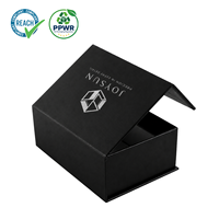 Scatola Magnetica Rigida Nera Opaca Riciclabile con Foglio d'Argento Personalizzato a Forma di Libro per Set di Orologi di Lusso da Uomo